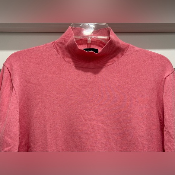 J.Crew Mockneck Silk-Blend Sweater with Ribbed Trim - Peppermint Pink - Picture 3 of 11